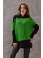 Kadın Kopüşonlu Triko Sweatshirt 1