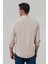 Slim Fit Bej Oxford Düğmeli Yaka Kolay Ütülenebilir Nakış Detaylı Pamuklu Gömlek 4HC02ORT03265 4