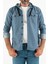 Erkek Slim Fit Dar Kalıp Kapüşonlu Kot Gömlek 1