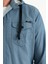 Erkek Slim Fit Dar Kalıp Kapüşonlu Kot Gömlek 2