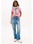 Tommy Jeans Kadın Pembe Badge Crew T-Shirt 1