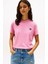Tommy Jeans Kadın Pembe Badge Crew T-Shirt 3