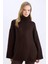 Oversize Geniş Kalıp Balıkçı Yaka Basic Düz Triko Kazak Tunik A6445AX24CW 1