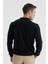 Siyah Slim Fit Pamuklu Desenli Fermuarlı Polo Yaka Triko Kazak 4