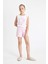 Kız Çocuk Pijama Takımı Baskılı Kolsuz Üst Şort C8499A824SM 2