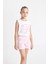 Kız Çocuk Pijama Takımı Baskılı Kolsuz Üst Şort C8499A824SM 3