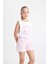 Kız Çocuk Pijama Takımı Baskılı Kolsuz Üst Şort C8499A824SM 4