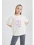 Kız Çocuk Pijama Takımı Bisiklet Baskılı Kısa Kollu Üst Beli Lastikli Alt C1951A824SP 4
