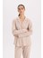 Fall in Love Pijama Takım Uzun Kollu Düğmeli Üst Beli Lastikli Uzun Alt D2260AX24WN 3