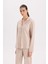 Fall in Love Pijama Takım Uzun Kollu Düğmeli Üst Beli Lastikli Uzun Alt D2260AX24WN 4