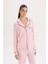 Fall in Love Pijama Takımı Çizgili Uzun Kollu Üst Beli Lastikli Uzun Alt D6845AX24AU 3
