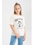 Kız Çocuk Snoopy Pijama Takımı Bisiklet Yaka Kısa Kollu Üst Uzun Alt C1965A824SP 3