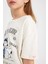 Kız Çocuk Snoopy Pijama Takımı Bisiklet Yaka Kısa Kollu Üst Uzun Alt C1965A824SP 5