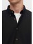 Ds Damat Regular Fit Siyah Düz Kışlık Flanel Gömlek 4