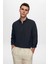 Slim Fit Lacivert Oxford Düğmeli Yaka Kolay Ütülenebilir Nakış Detaylı Pamuklu Gömlek 4HC02ORT03265 2