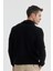 Siyah Slim Fit Yünlü Fermuarlı Yaka Triko 4