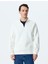 Uzun Kollu Pamuk Karışımlı Basic Yarım Fermuarlı Sweatshirt 3