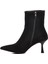 Hakiki Deri Siyah Süet Kadın Topuklu Bot 2