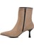 Hakiki Deri Bej Süet Kadın Topuklu Bot 2