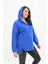 Kadın Büyük Beden Kapüşonlu Oversize Sweatshirt 1895-25 4