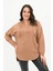 Kadın Büyük Beden Kapüşonlu Oversize Sweatshirt 1895-25 1