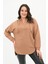 Kadın Büyük Beden Kapüşonlu Oversize Sweatshirt 1895-25 1