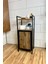 Metal Ahşap Çamaşır Sepeti Banyo Düzenleyici Kirli Sepeti 2 Katlı Banyo Rafı Tek Gözlü Modern Banyo Dolabı 4