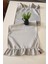 Cemre Saten 2-Kenar Fırfırlı Vintage Runner Örtü Gri 40 x 110 1