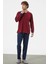 V Yaka Rahat Kalıp Pijama Takım - Bordo 2