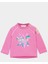 Yaka Düğmeli Uzun Kol Pembe Bebek Sweatshirt 1