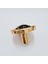 Porselen Düğme Kulp Metal Gold Siyah Desenli / 5 Adet 2