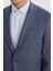 Lacivert Slim Fit Ekose Kareli Çift Yırtmaçlı Ceket 3