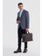Lacivert Slim Fit Ekose Kareli Çift Yırtmaçlı Ceket 5