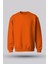 Turuncu Bisiklet Yaka Oversize Şardonlu Basic Unisex Sweatshirt 1