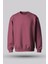 Gül Kurusu Bisiklet Yaka Oversize Şardonlu Basic Unisex Sweatshirt 1