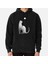 Ghost Cat And Moon In Black And White Baskılı Sweatshirt 1