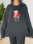 Kadın Uzun Kol Teddy Bear Bisiklet Yaka Triko Pantolon Takım (Siyah) 3