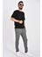 Erkek Çizgili Jogger Pantolon Slim Fit Rahat Kalıp 4