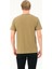 Msw erkek Regular Fit Kısa Kollu Keten Haki T-Shirt 4