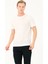Msw erkek Regular Fit Kısa Kollu Keten Beyaz T-Shirt 2
