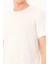 Msw erkek Regular Fit Kısa Kollu Keten Beyaz T-Shirt 4
