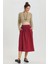 Beli Lastikli Hacimli Midi Boy Kloş Etek Bordo 3