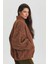 Yumuşak Oversize Bomber Ceket Kahverengi 4