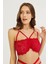 Beli Lastikli Kadın Kırmızı Dantelli Sütyenli Jartiyer Takım Iç Giyim Lastik Kırmızı Yılbaşı Tüm Ya 4
