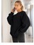 Kadın Oversize Bisiklet Yaka Basic Sweatshirt 3