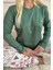 T-Shirt-Pantolon Yeşil Etnik Desenli Termal Kadın Pijama Takımı Kış Regular Örme Hayır Yumoş Kırmız 5