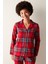 Kısa Fam Kırmızı Kareli Gömlek Pantolon Pijama Takımı Homewear Kırmızı Homewear Düz Basic Hayır Uzu 2