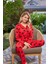 Cool & Comfort Kadın Kırmızı Uzun Kollu Pamuklu Önden Düğmeli Pijama Takımı Regular Uzun Normal Be 1