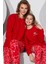 Uzun Kırmızı Nakışlı Alt-Üst Polar Pijama Takım 24223079 Basic T09 Polar Normal Bel Kırmızı Düz Örm 1