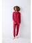 Hırka-Jogger Bloom Soft Kırmızı Pantolon Pijama Takımı Kısa Düz Paça Homewear Tam Boy V Yaka Regula 1